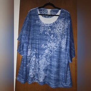 Catherines Blue Top Size 3X 26 - 28